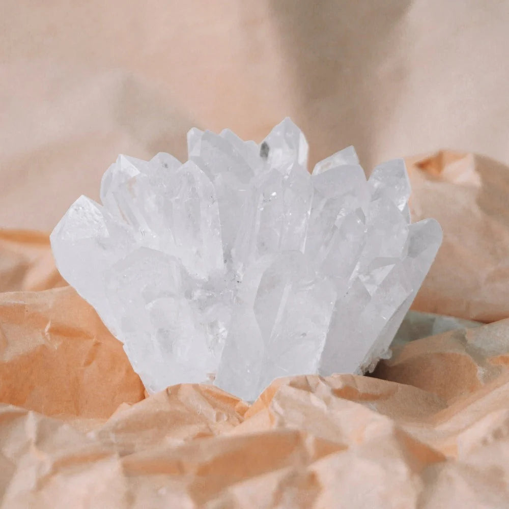 White Phantom Quartz Cluster