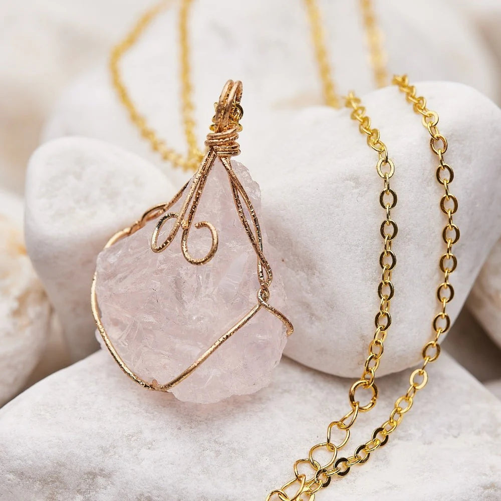 Wire Wrapped Crystal Necklace