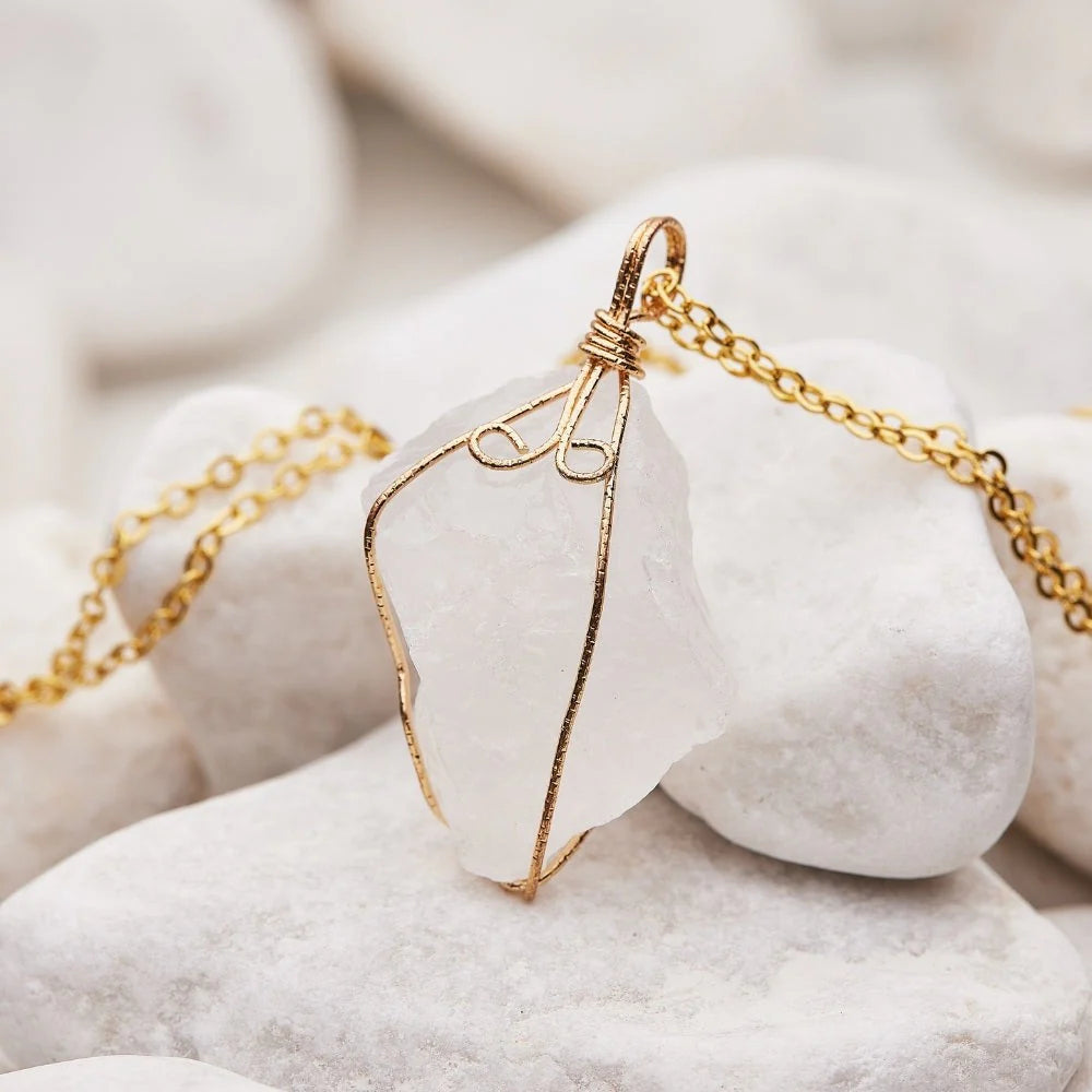 Wire Wrapped Crystal Necklace