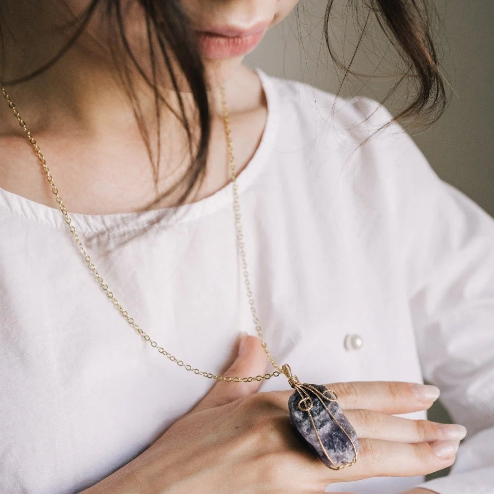 Wire Wrapped Crystal Necklace