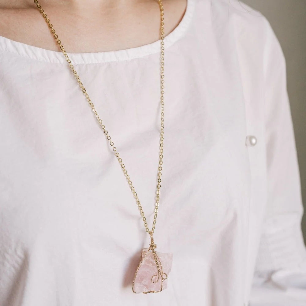 Wire Wrapped Crystal Necklace