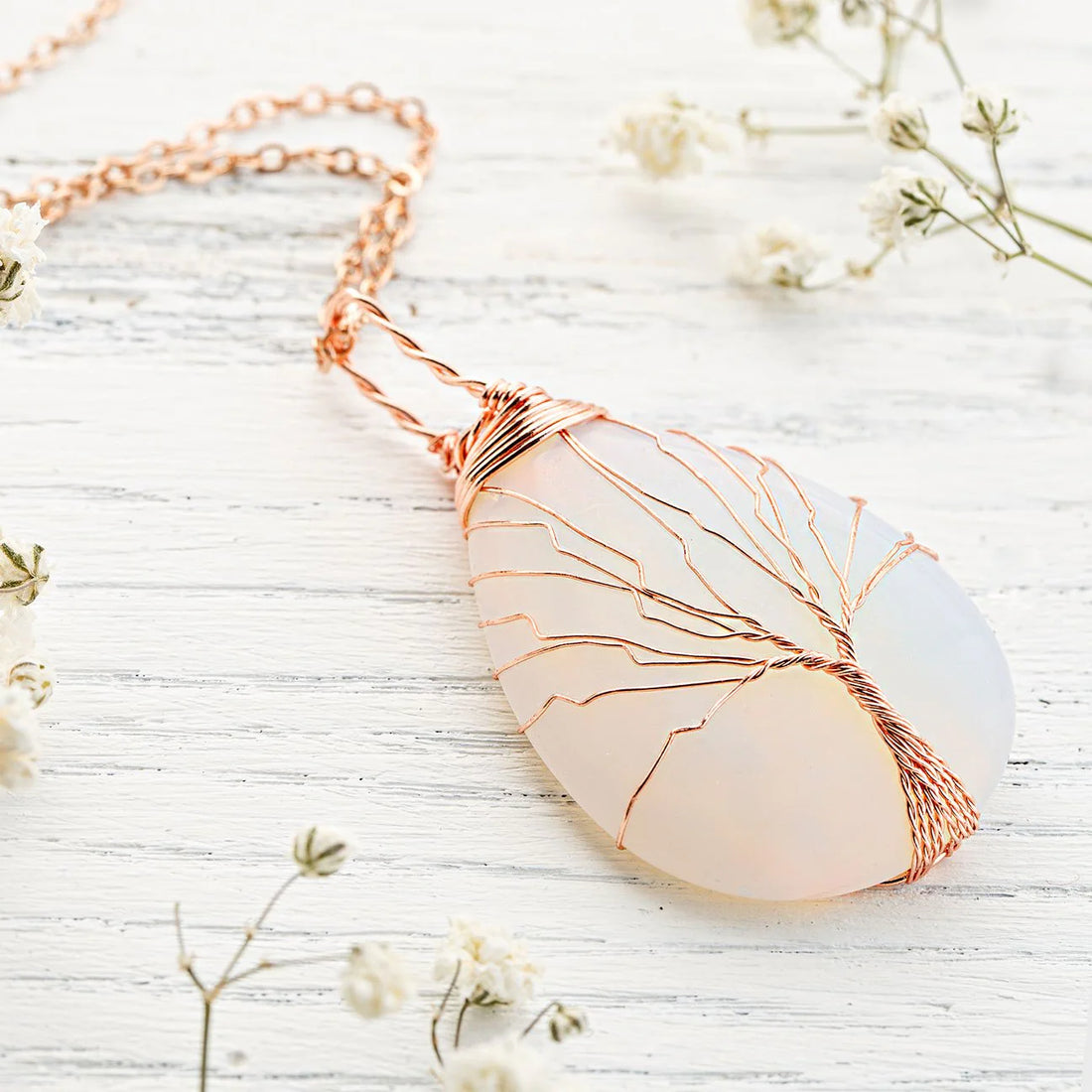 Handmade Tree Of Life Opalite Necklace